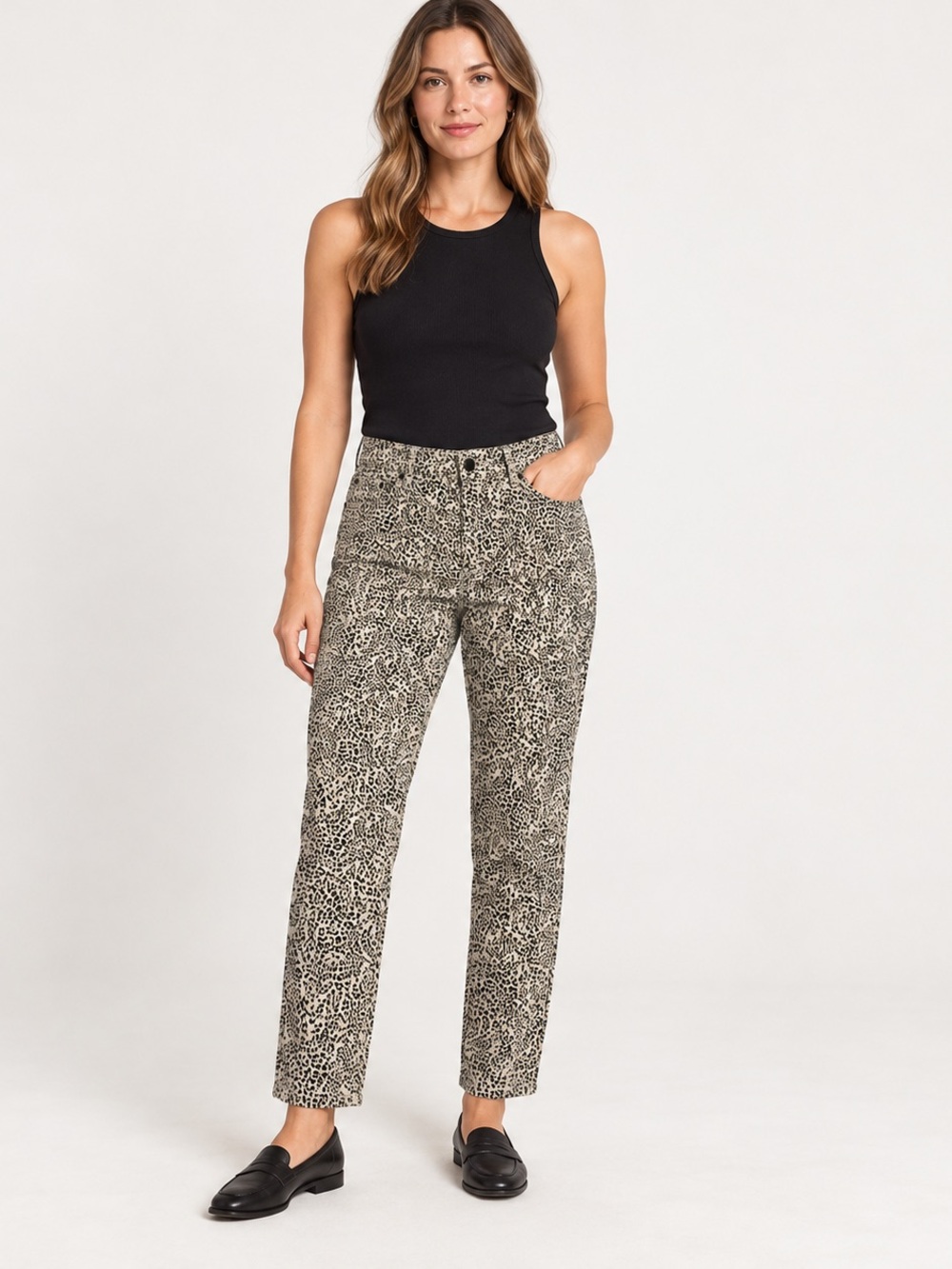 NWT Seven7 Women's Tummyless High-Rise Skinny Jeans Plus Size 22W Leopard Print